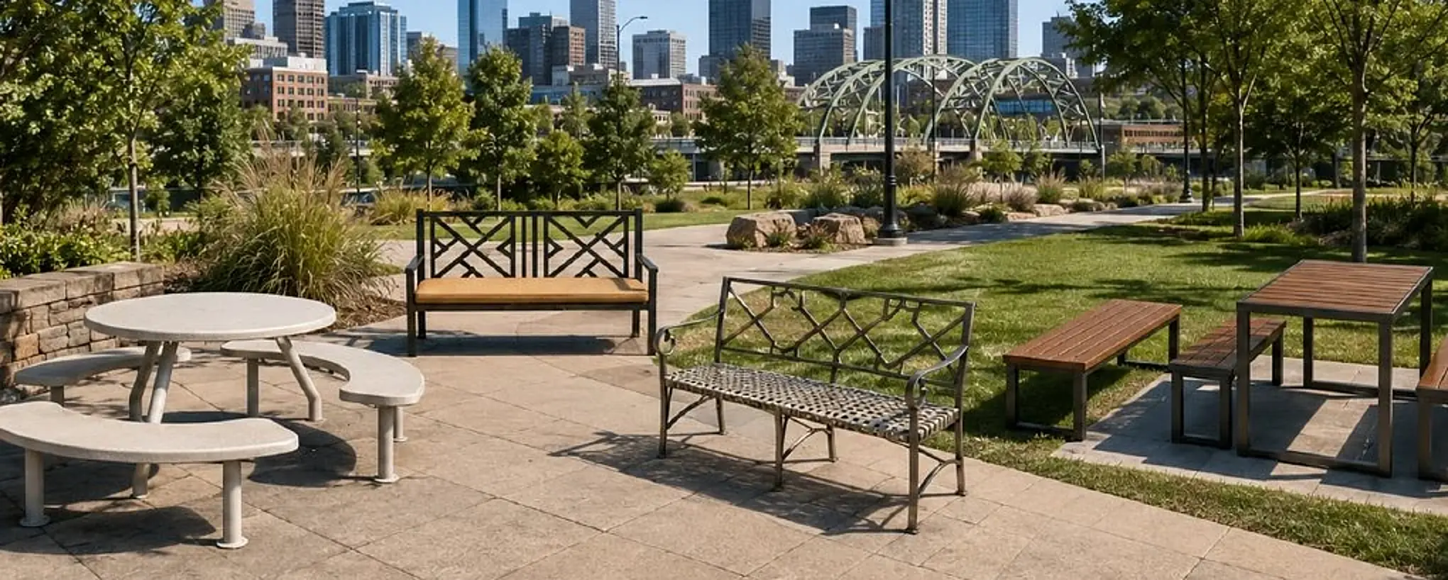 Via bench and park furniture in the approved Cievaro catalog
