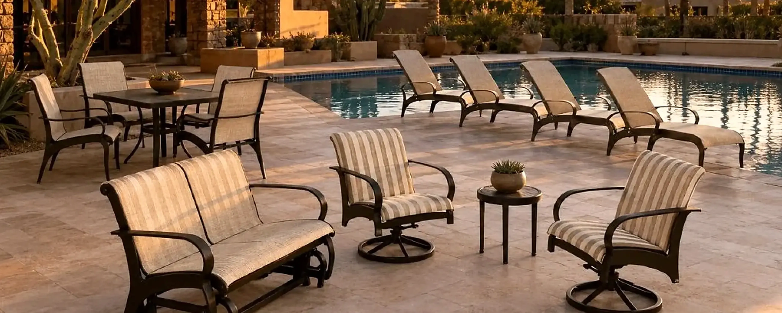 A complete Cievaro outdoor furniture setting prepared for thoughtful project planning