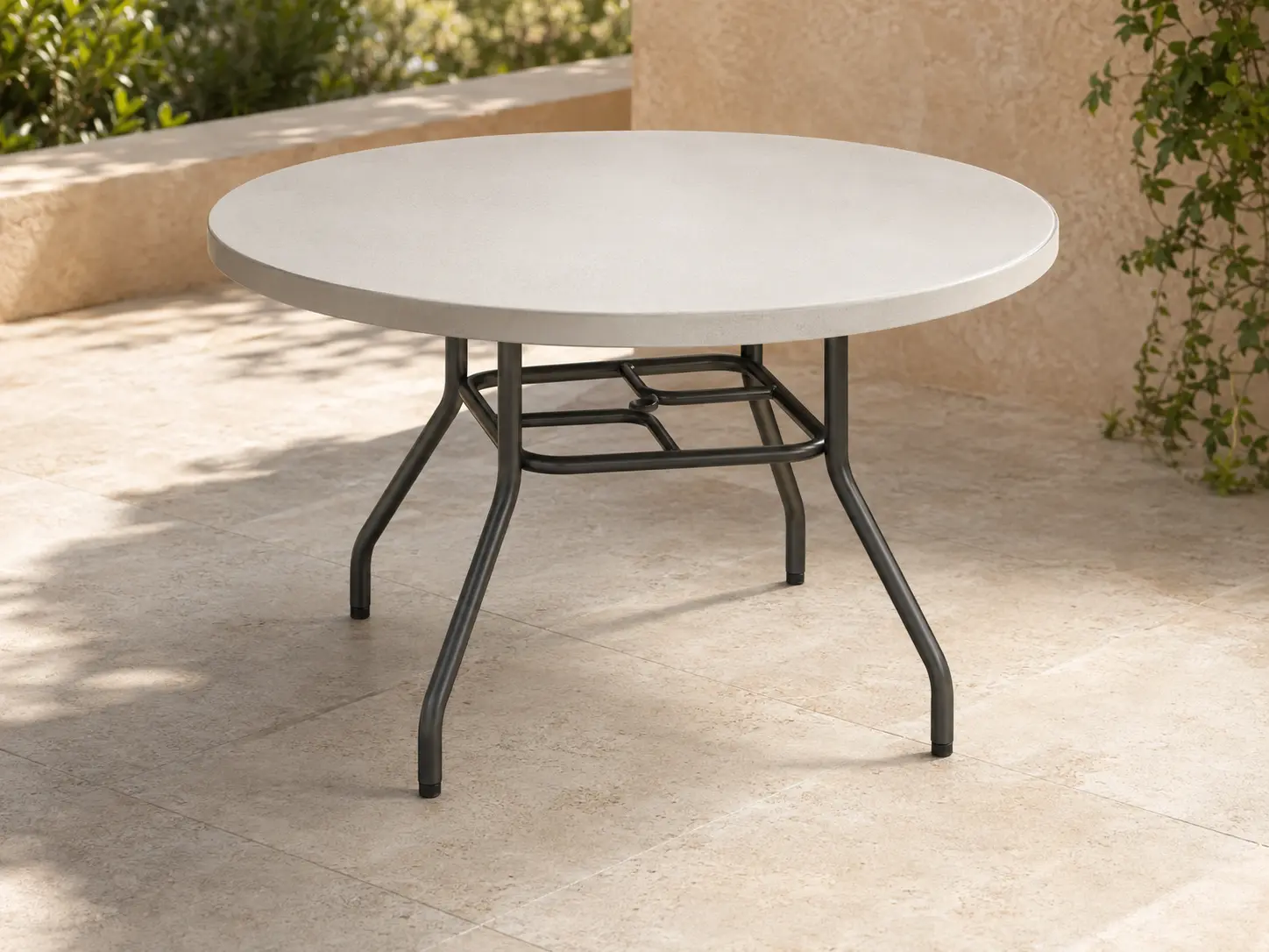 Tavola Pranzo 42 Knock-Down Table shown in a refined outdoor setting