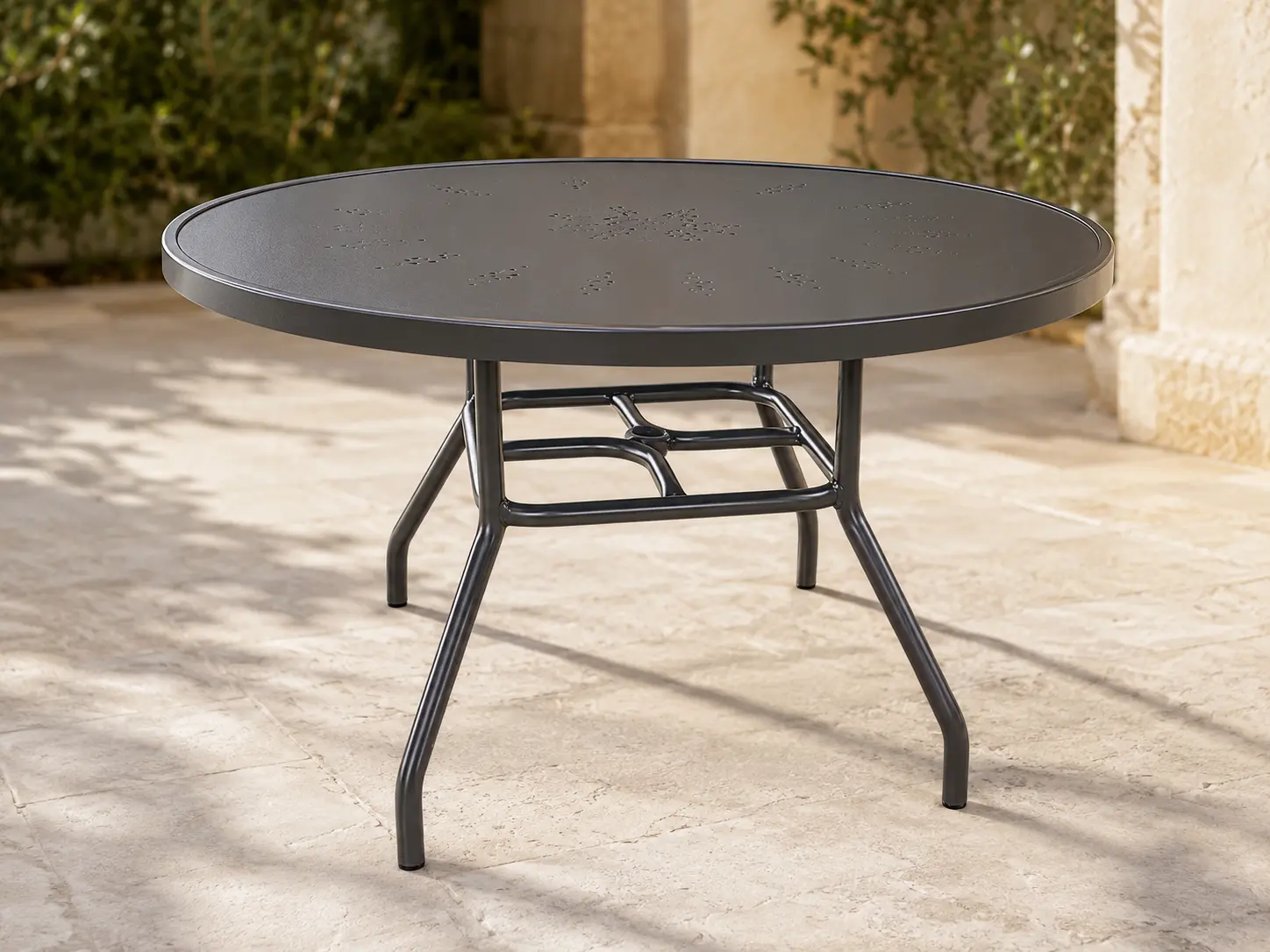 Tavola Pranzo 48 Design-Top Table shown in a refined outdoor setting